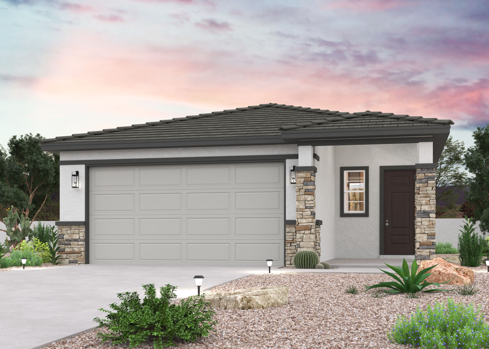 1- Story Home front elevation rendering at North Copper Canyon in Surpise, AZ.