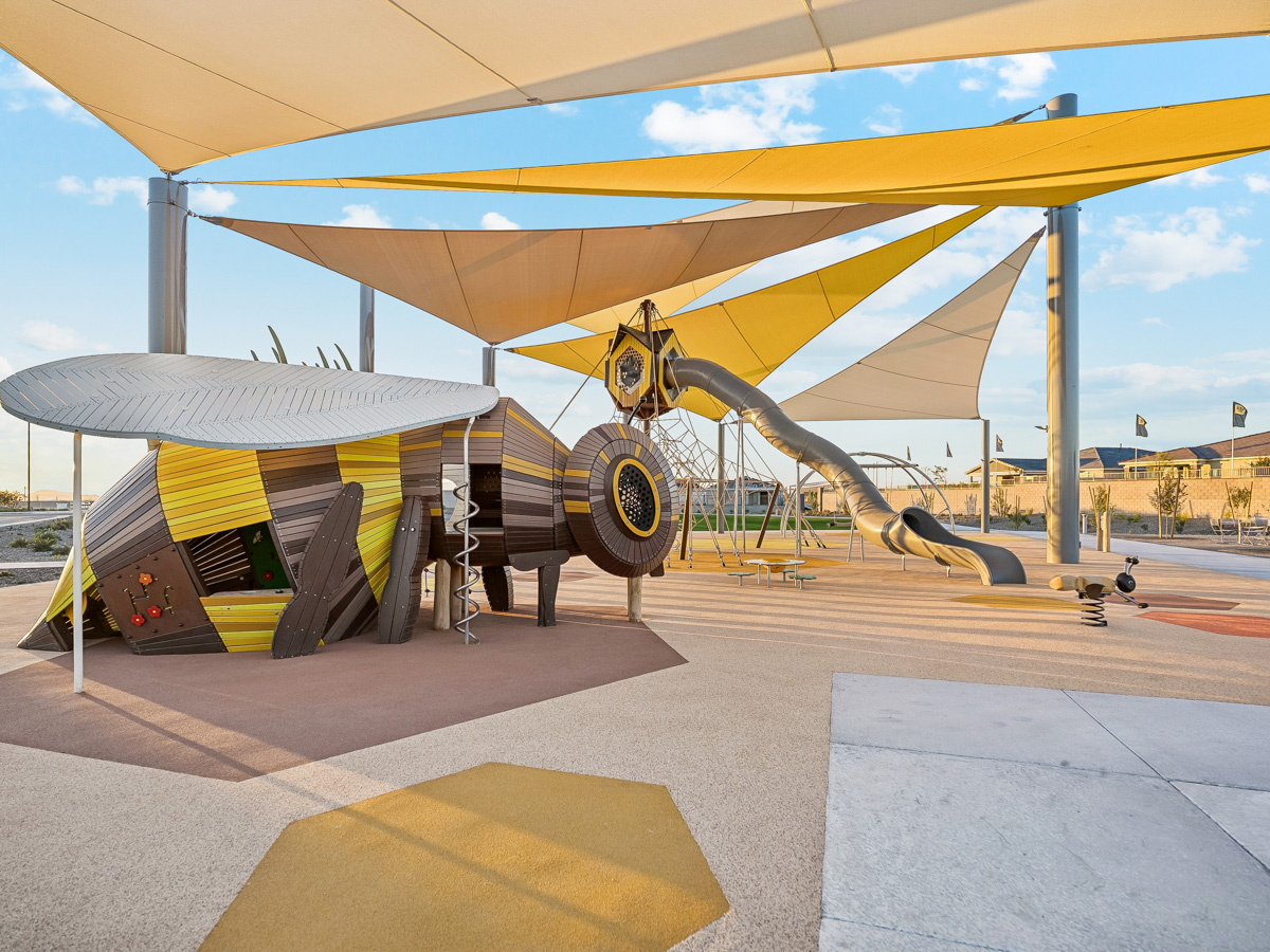 A plane is parked in a swinger.