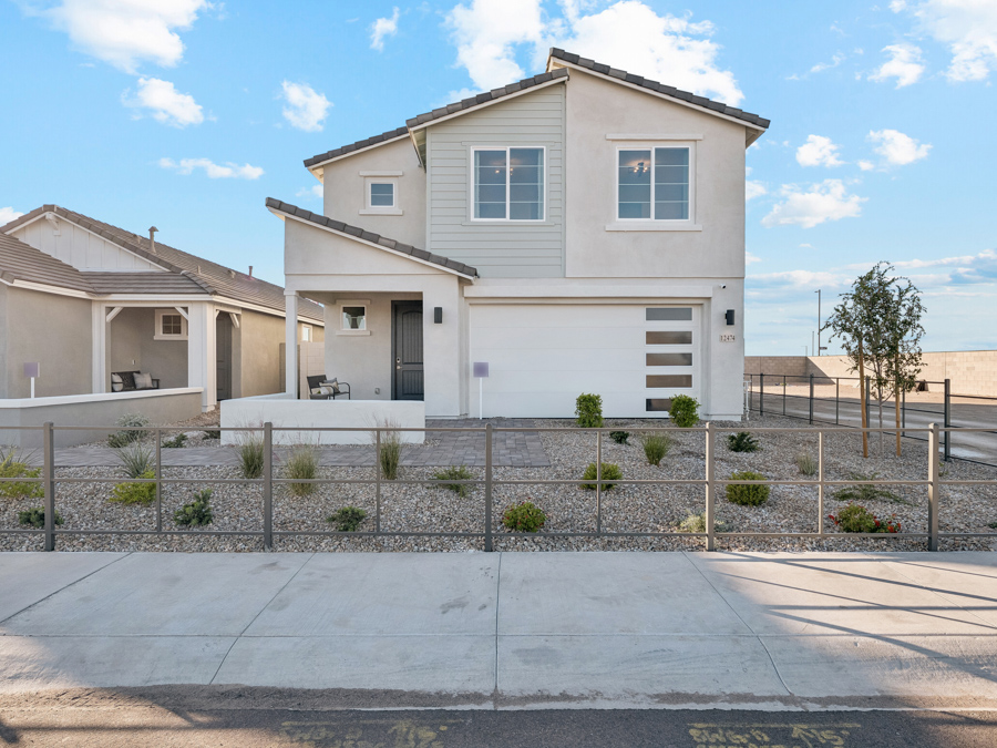 A house with a fence around it.