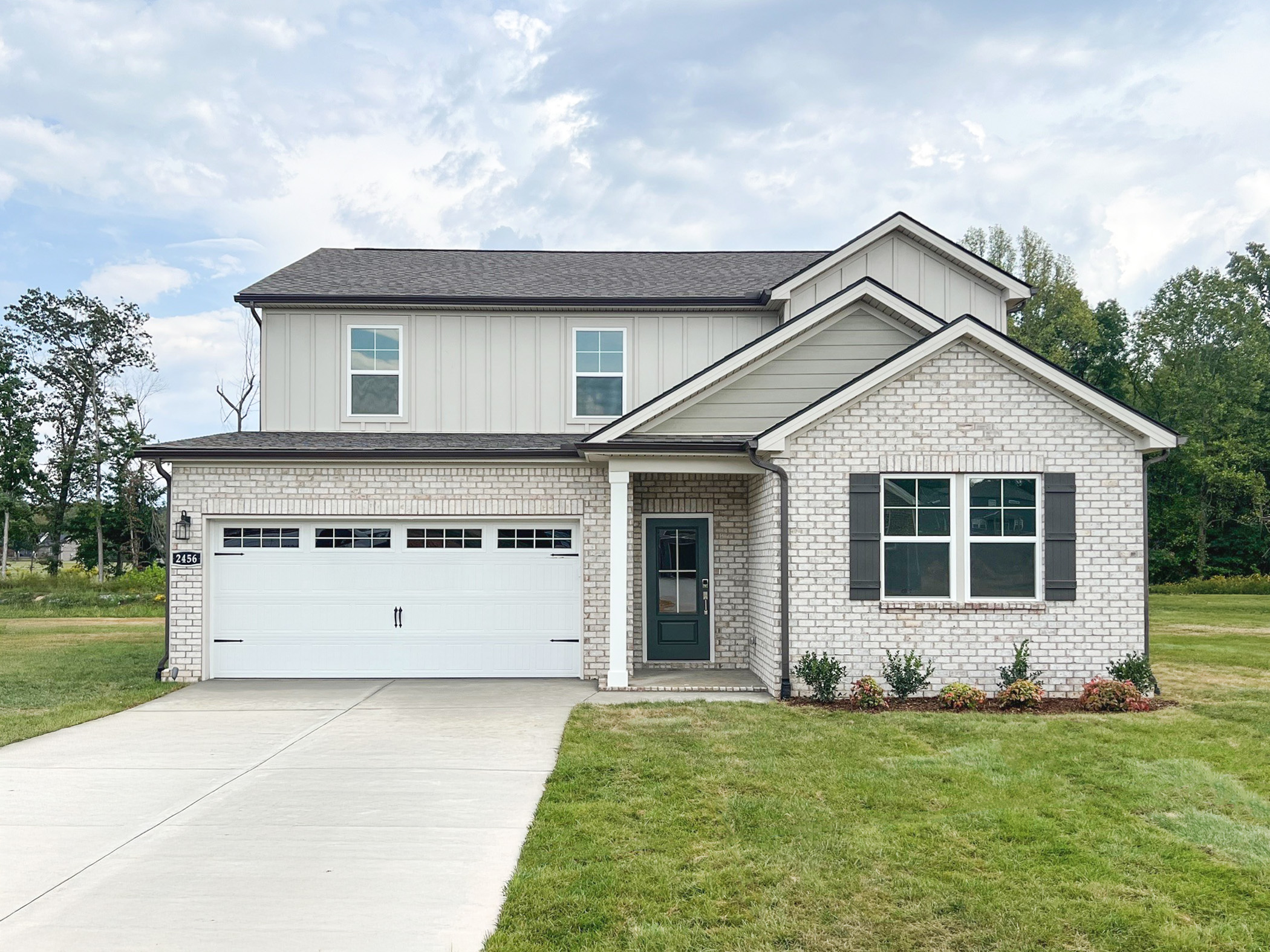 A house with a garage.