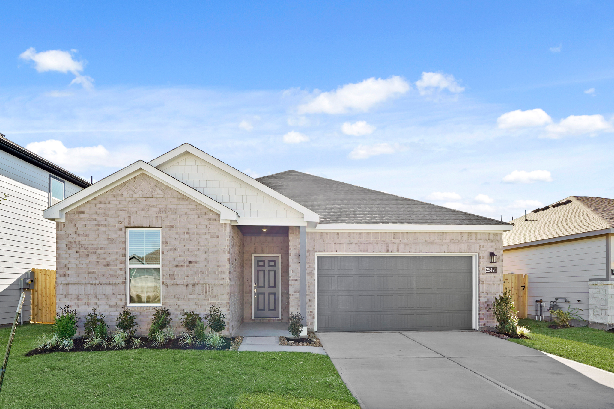 A house with a garage.