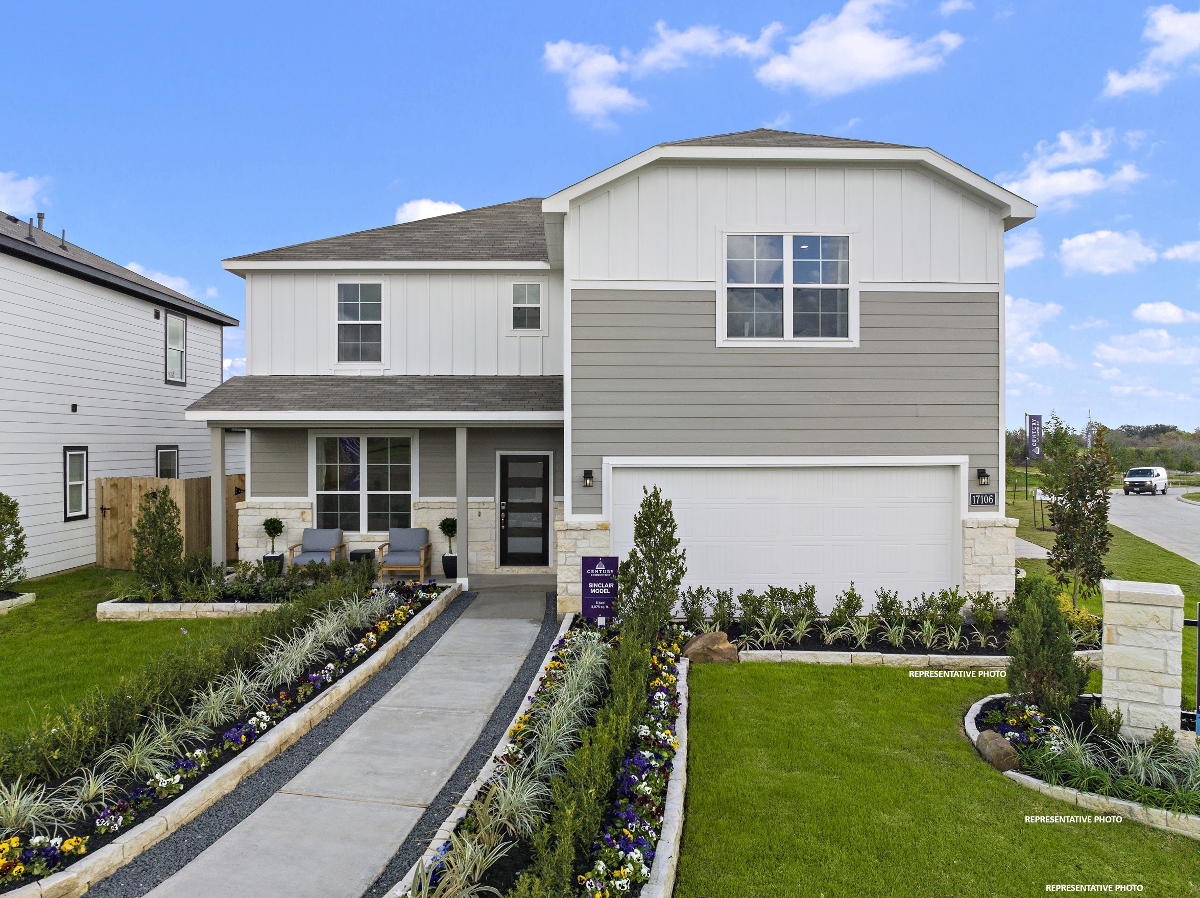 A house with a driveway and a driveway.