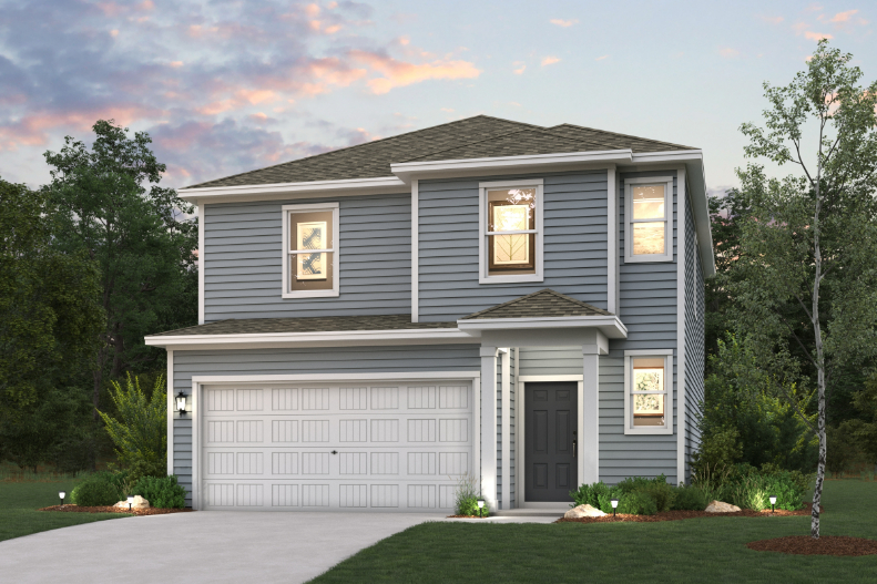 A house with a garage.