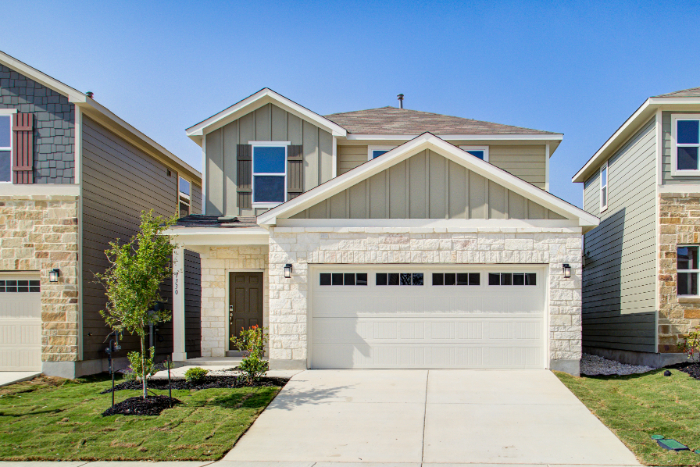 A house with a garage.