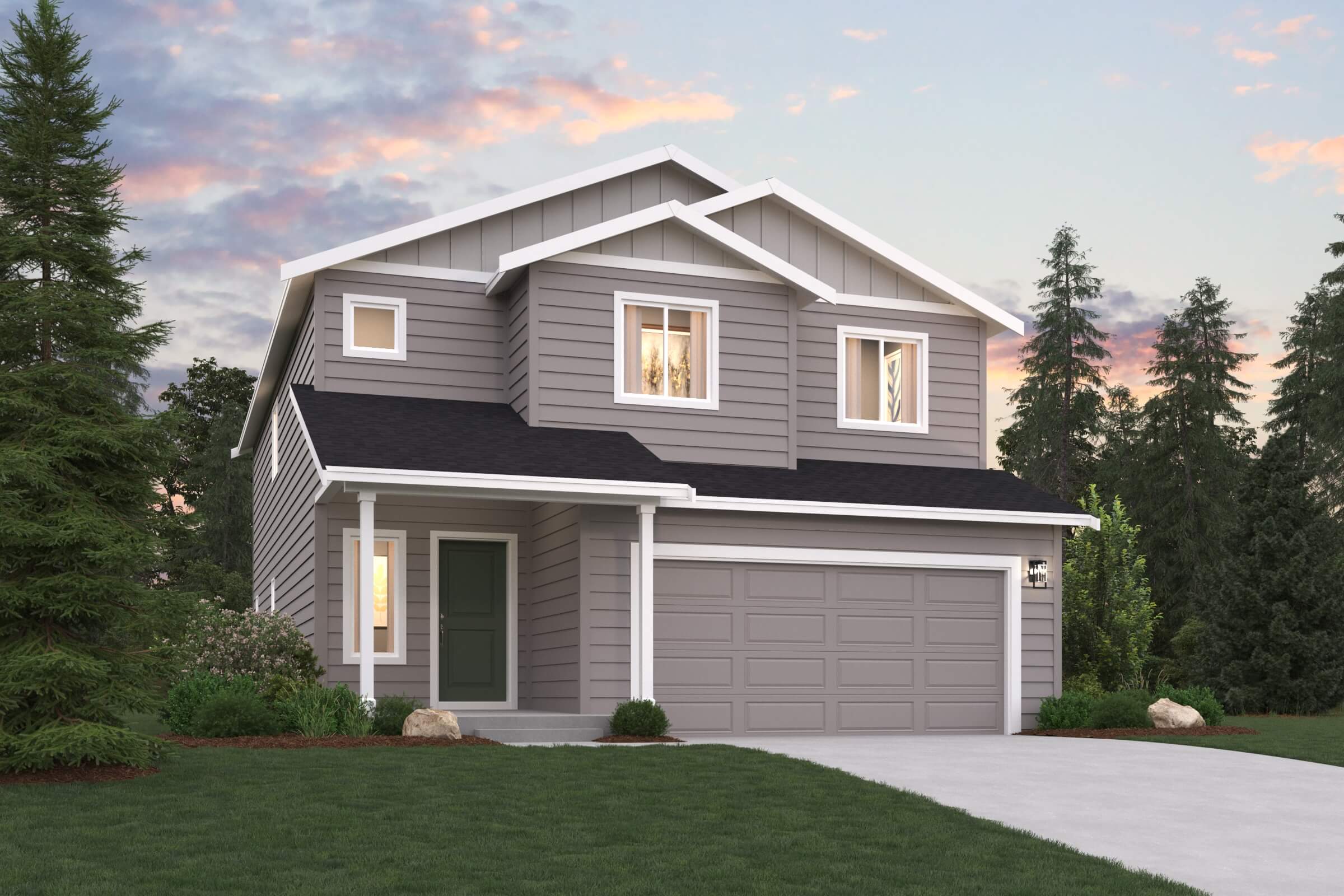 A house with a garage.