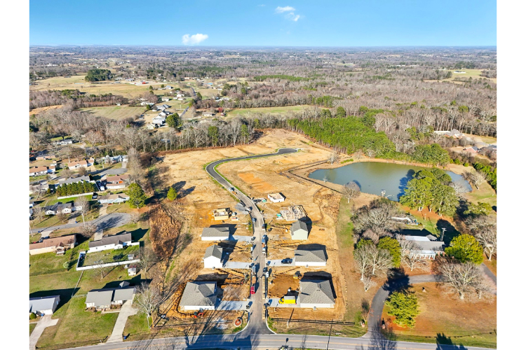 A high angle view of a town.