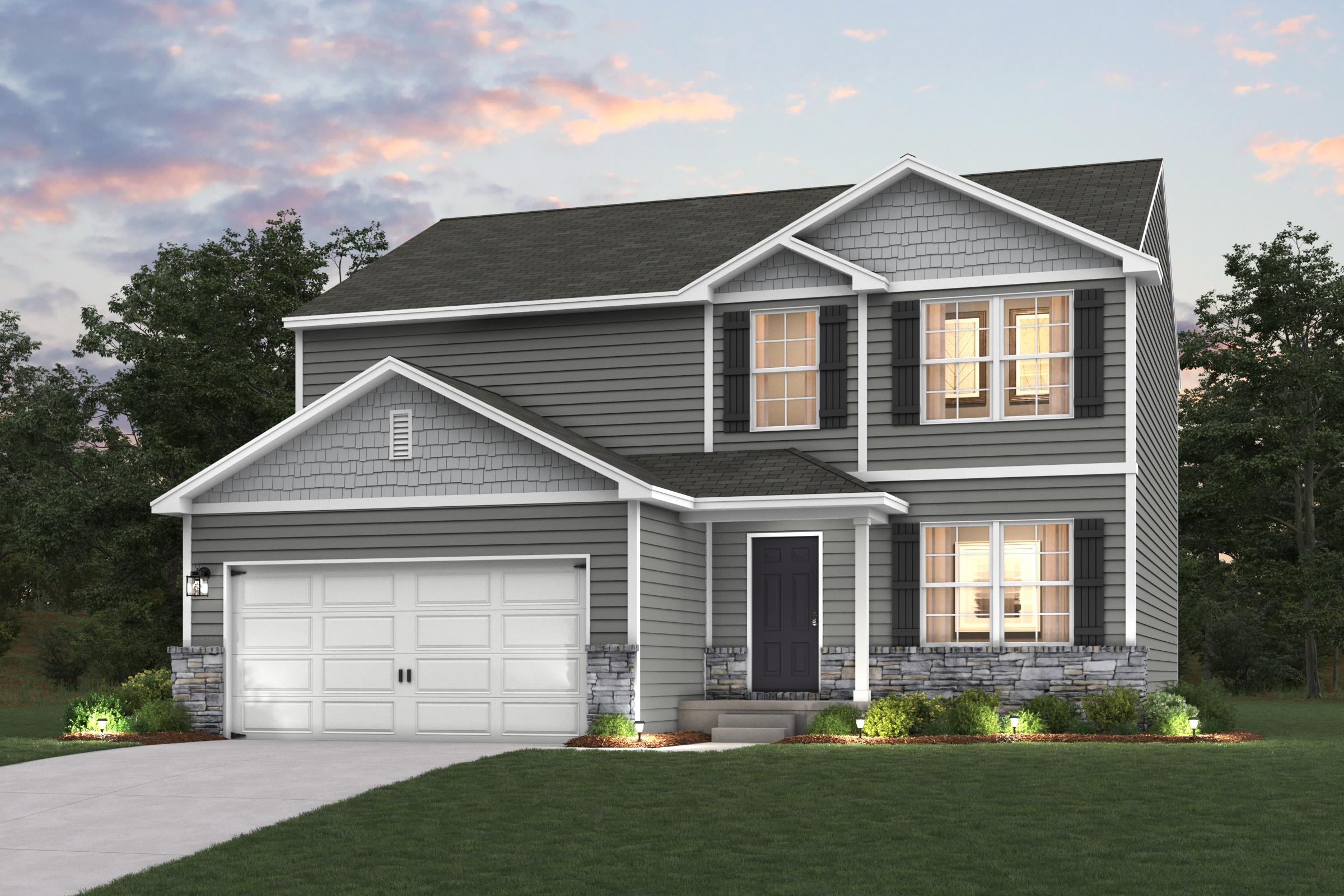 A house with a garage.