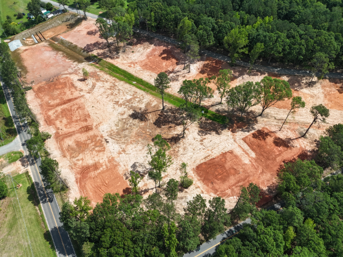 A high angle view of a dam.