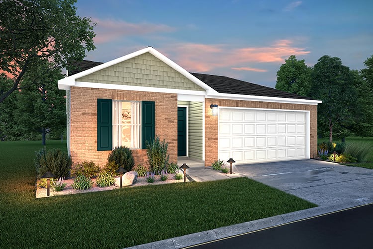 A house with a driveway.