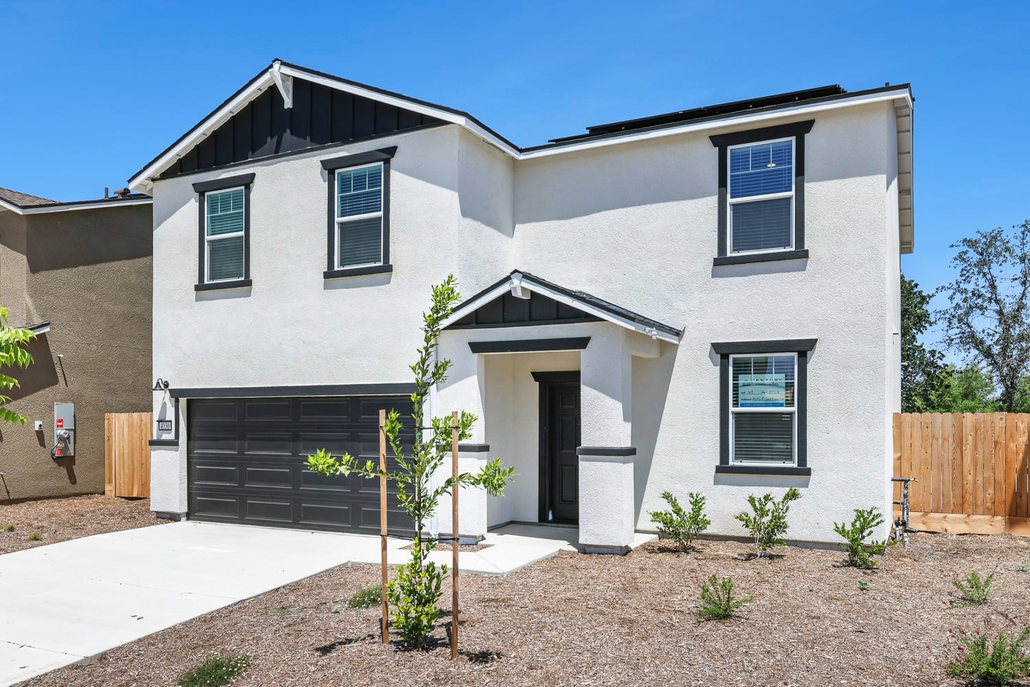 A house with a garage.